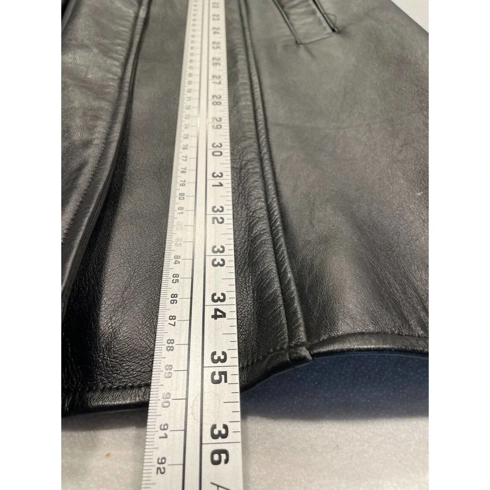 Twins‎ Leather Collection TLC Size M Open Coat Jacket Shawl Collar Longline